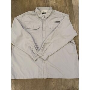 Habit Mens 2XL Gray Long Sleeve‎ Fishing Shirt UPF 40 Solar Factor Performance